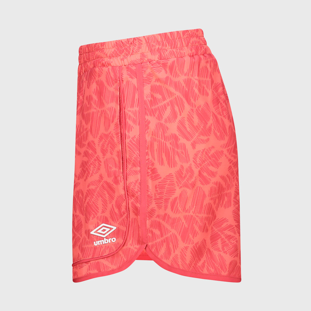 Umbro Womens Ella All Over Print Split Shorts Pink