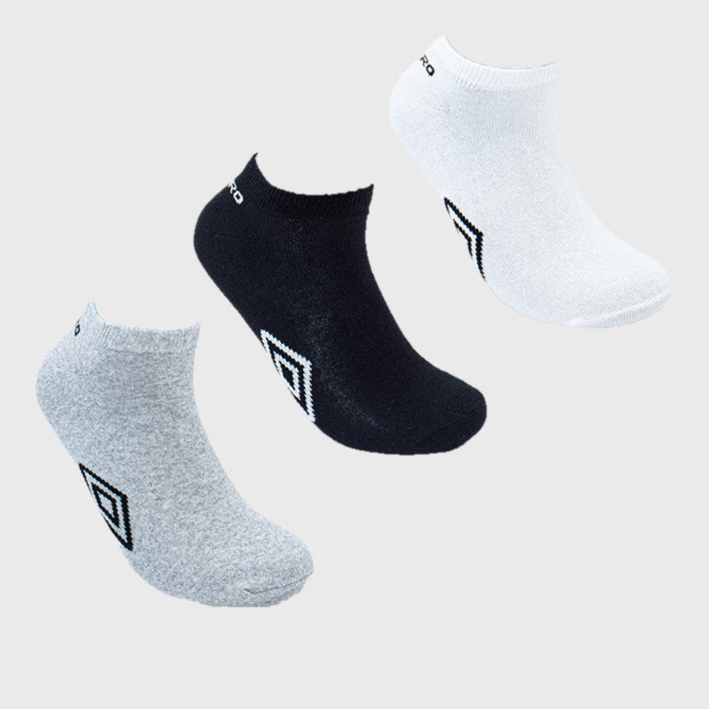 Umbro Unisex 3 Pack Ankle Socks Black/Multi _ 169708 _ Black