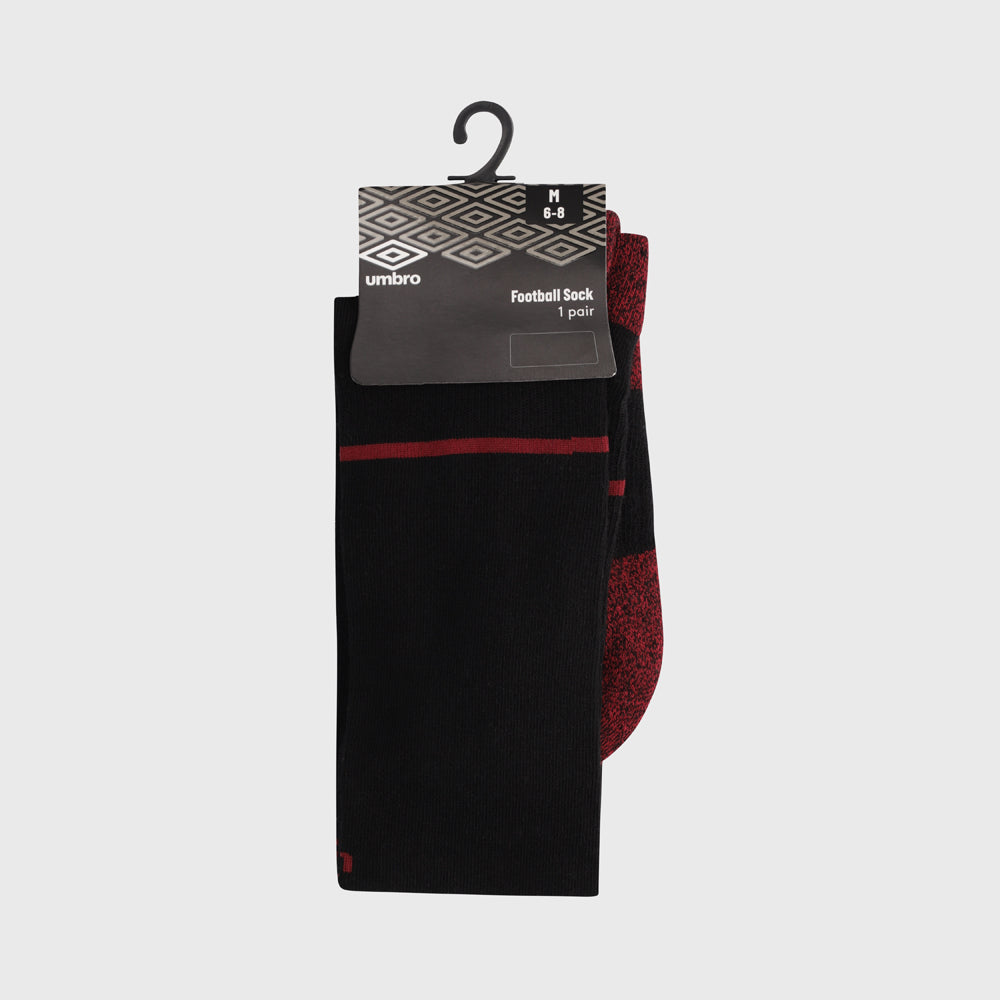 Umbro Unisex Single Football Sock Black/Red _ 170552 _ Black