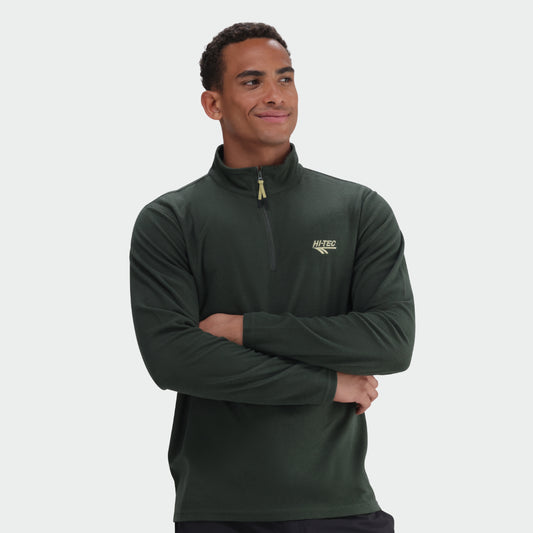 HI-TEC MENS Mens Tech Quater Zip GREEN