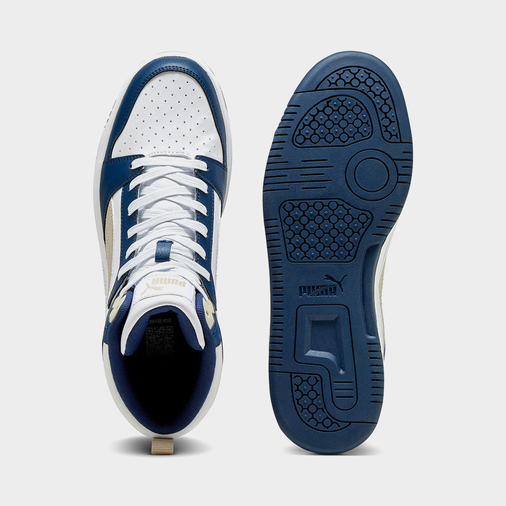 Puma Mens Rebound V6 Mid Sneakers Blue