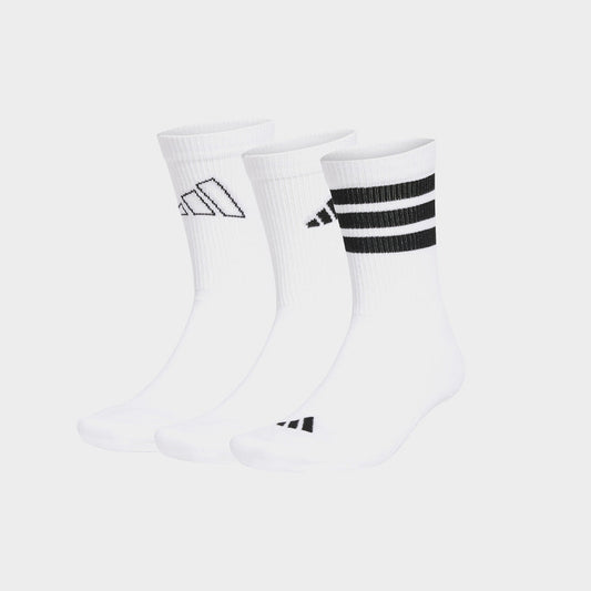 ADIDAS 3 Pack Logo 3 Pack Socks WHITE