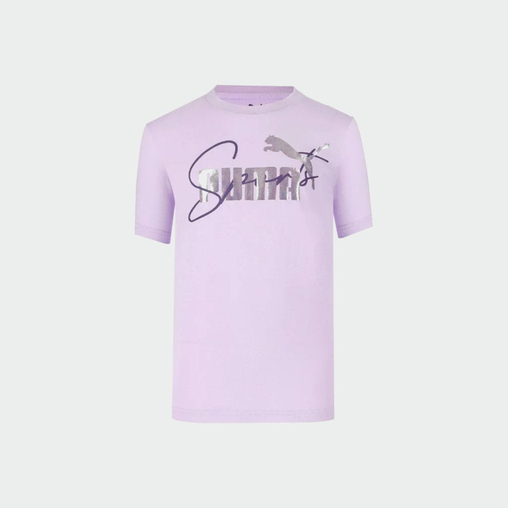 Puma Womens Graphic Logo Tee Purple