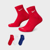 Nike 3 Pack Training Ankle Socks Red