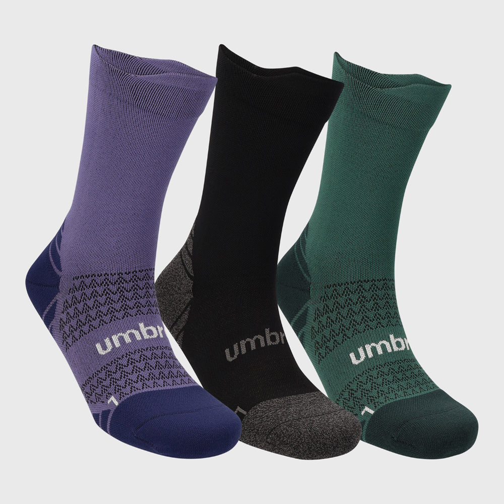 UMBRO Running Crew socks pack of 3 GREEN