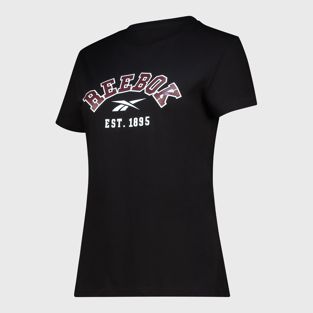 Reebok Womens Elevated Varsity Boxy Tee Black