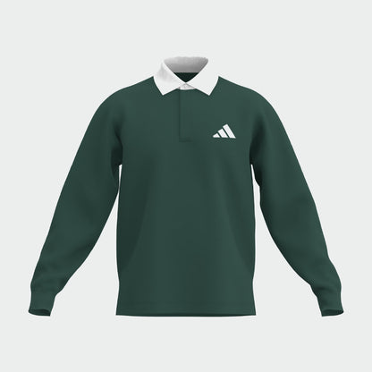 Adidas Mens Small Logo Pique Long Sleeve Polo Green
