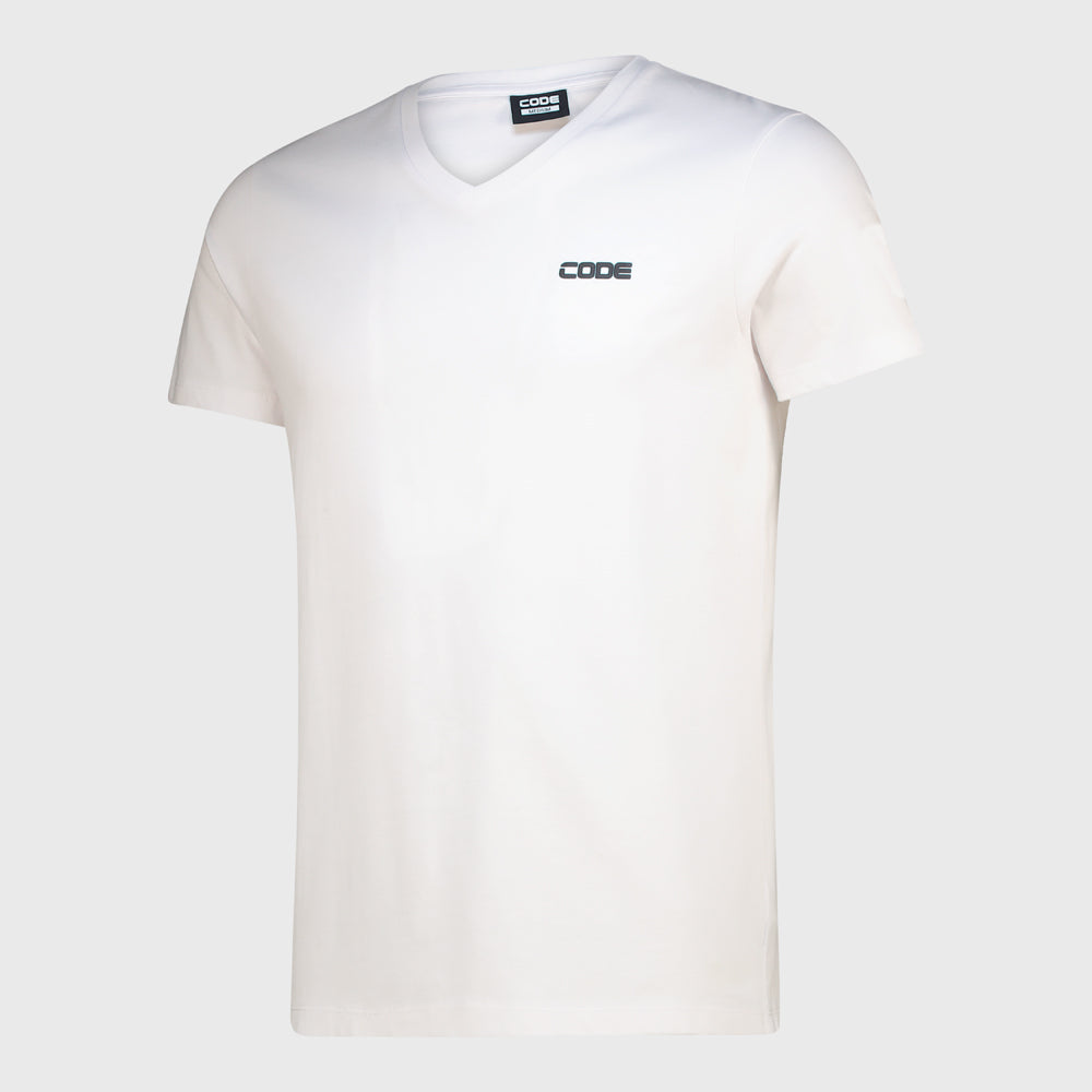 Code Mens V-Neck Tee White