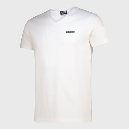 CODE MENS Plain Minimalistic Logo WHITE