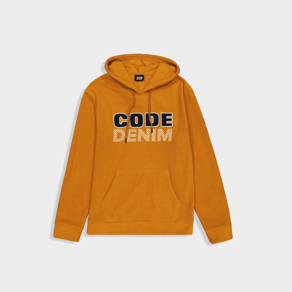 Code Mens Polar Fleece Hoodie Yellow