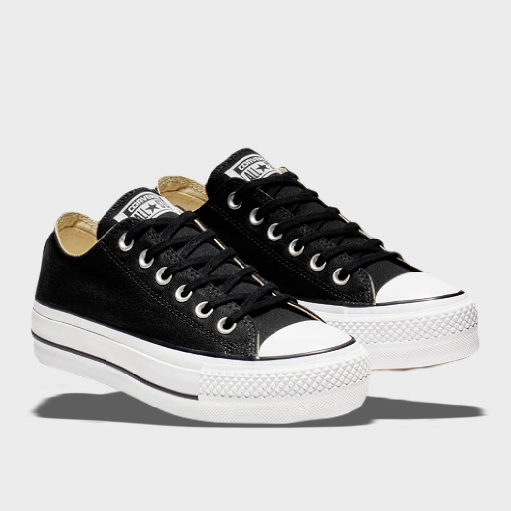 Converse WOMENS All Star Platform Low Top Sneakers Black