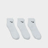 NIKE 3PK QTR ANKLET EVERYDAY SOCK WHITE
