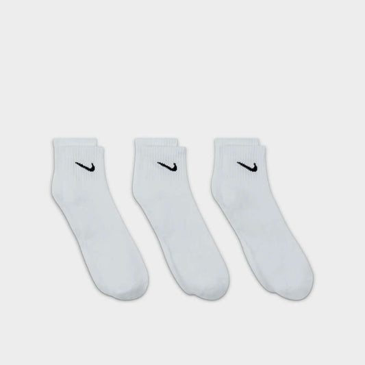 NIKE 3PK QTR ANKLET EVERYDAY SOCK WHITE