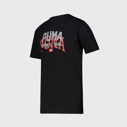 Puma Mens Graphic Varsity Tee Black