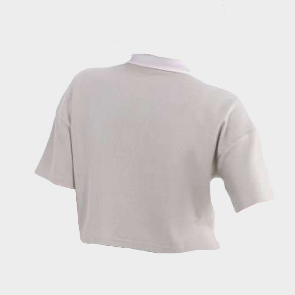 Adidas Womens Crop Polo Tee Beige