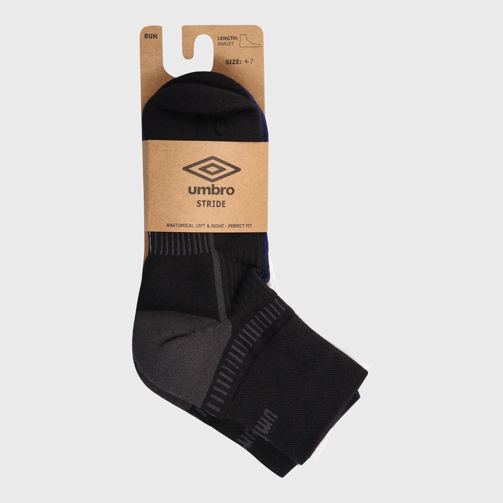 UMBRO Running ankle socks pack of 3 BLACK