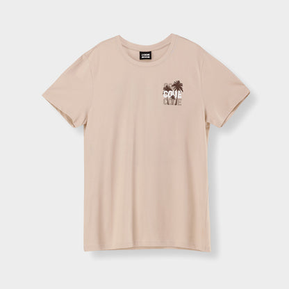 Code Mens Palm Tree Graphic Tee Beige