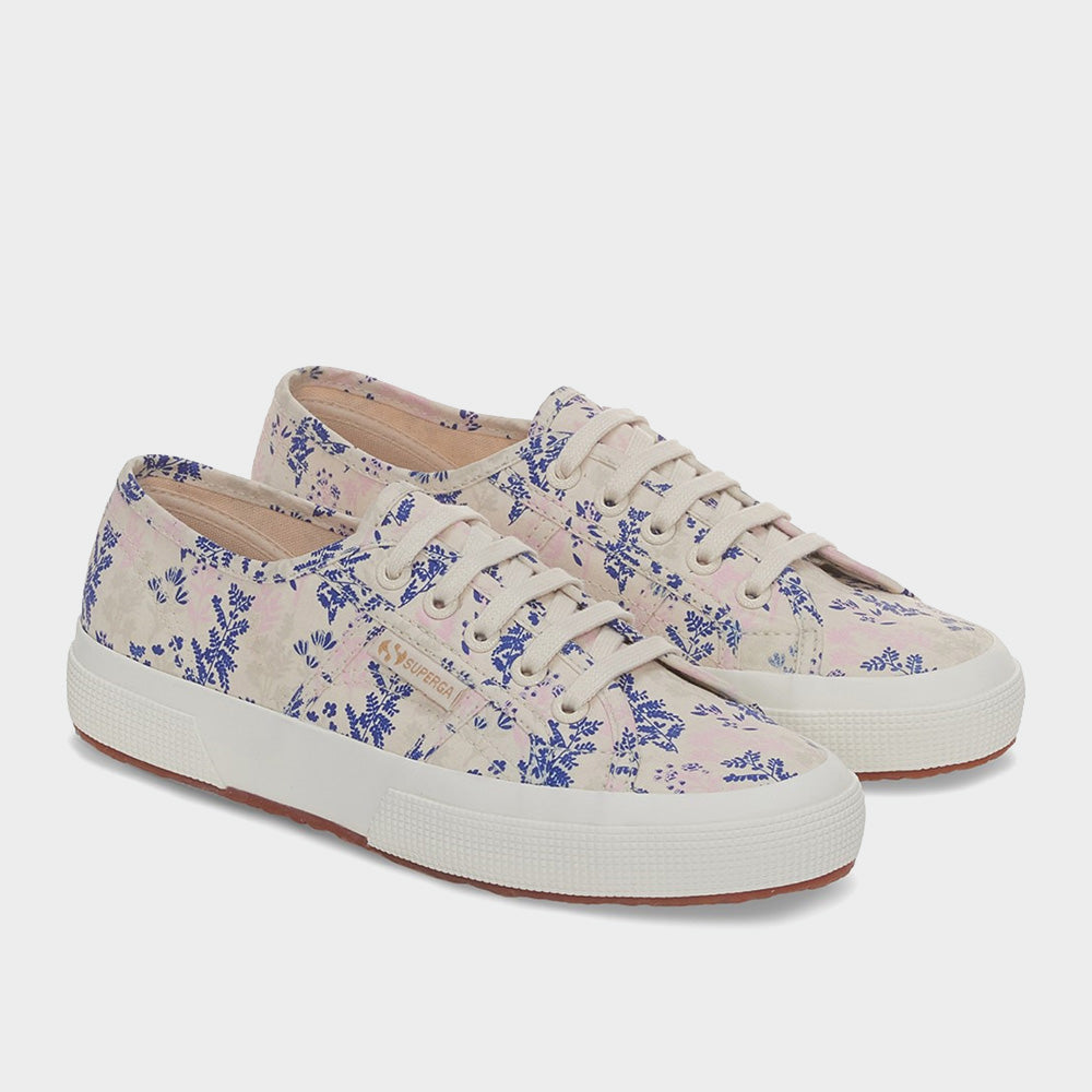 Superga Womens 2750 Flower Print Blue Multi 181638 Blue Tekkie Town