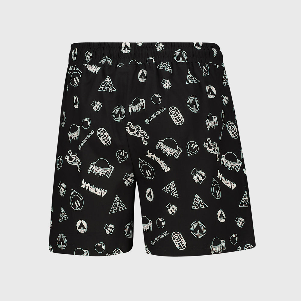 Airwalk Youth Deck AOP Shorts Black/Multi – Tekkie Town