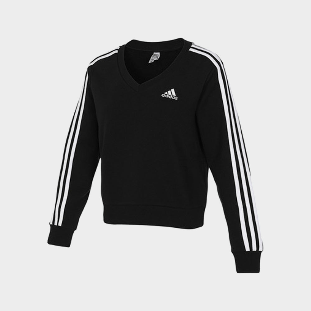 Adidas Womens Future Icons V-Neck Sweatshirt Black/White _ 180841 _ Black