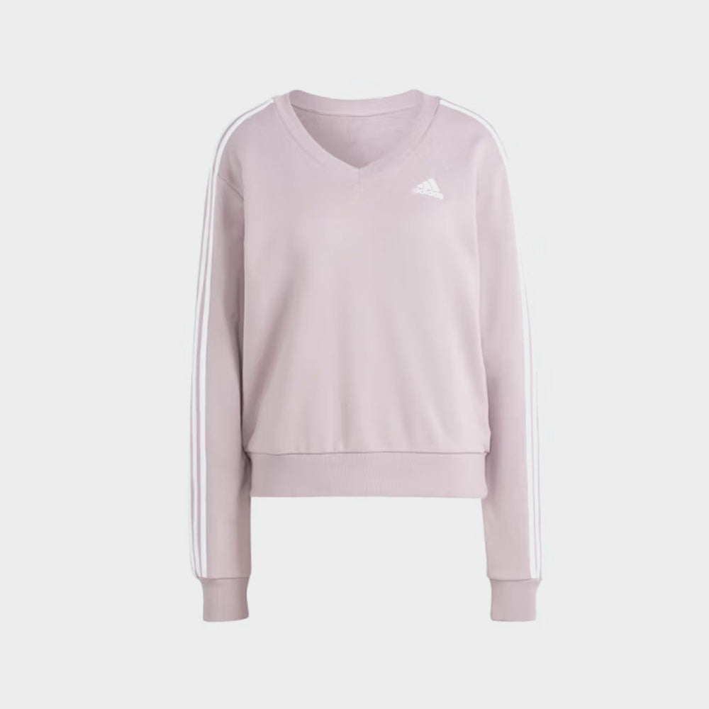 Adidas Womens Future Icons V-Neck Sweatshirt Pink/White _ 180842 _ Pink