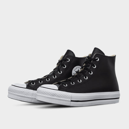Converse Womens Chuck Taylor All Star Leather Platform High Top sneakers Black