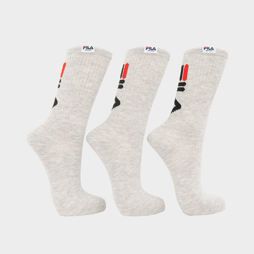 Fila Unisex 3pk Kaden Tube Sock Grey _ 181131 _ Grey