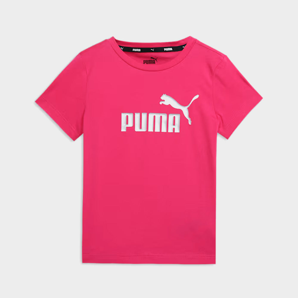 Puma Womens Essential Metallic Logo Tee Pink _ 181243 _ Pink