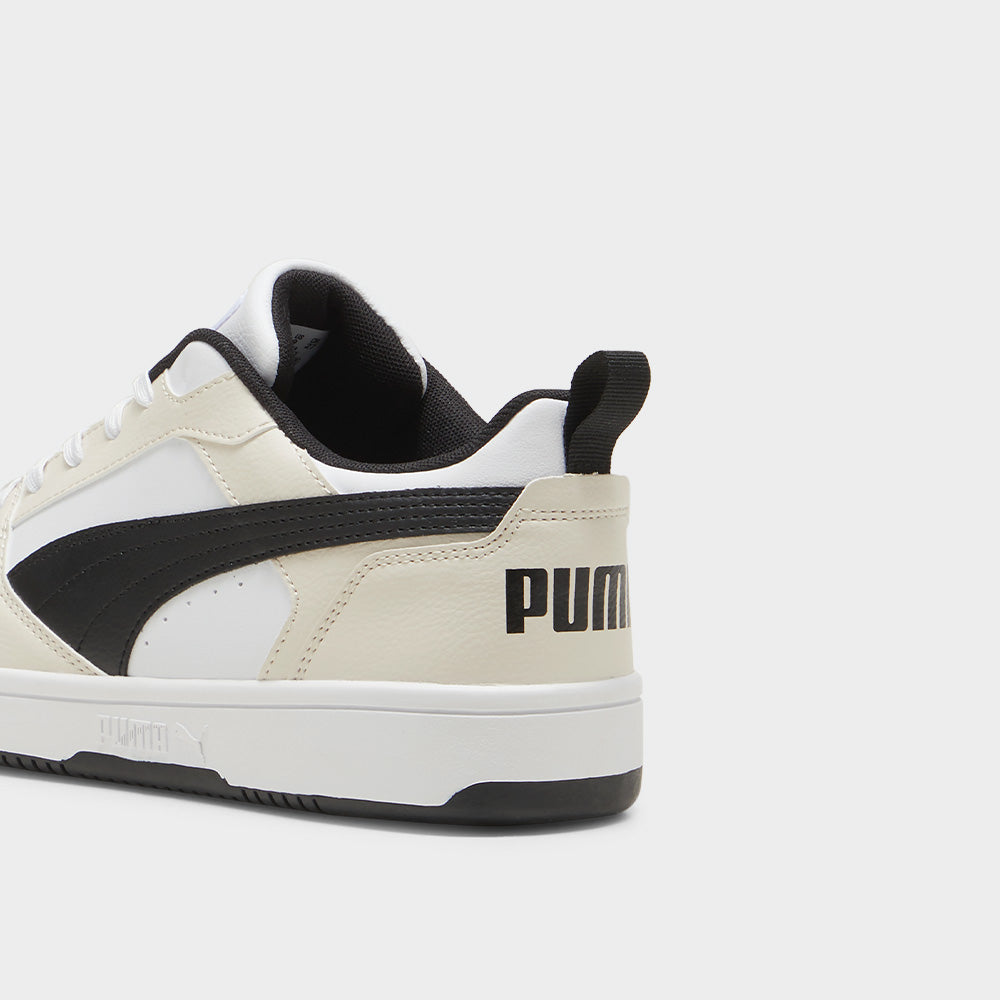 Puma Mens Rebound V6 Low Sneaker White/beige/black  _ 181374 _ White