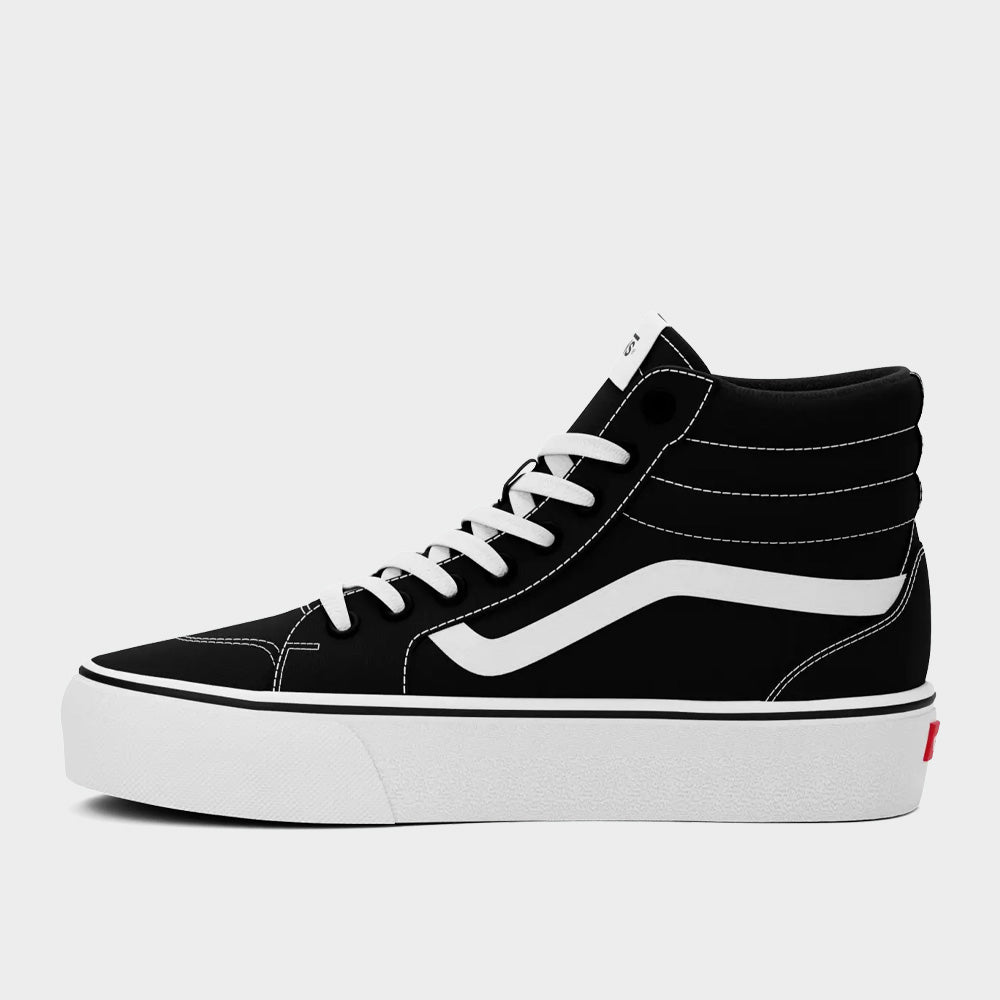 Vans Womens Filmore Hi Platform Black White 181415 Black Tekkie Town