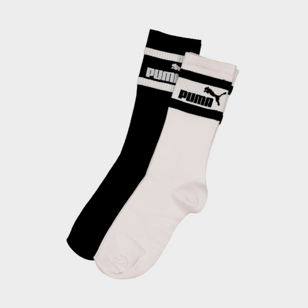 Puma Mens 2 Pk Mid Calf No.1  Logo Socks Black/White _ 181424 _ Black
