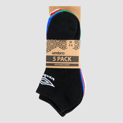 UMBRO 5 Pack Anklet Sock WHITE