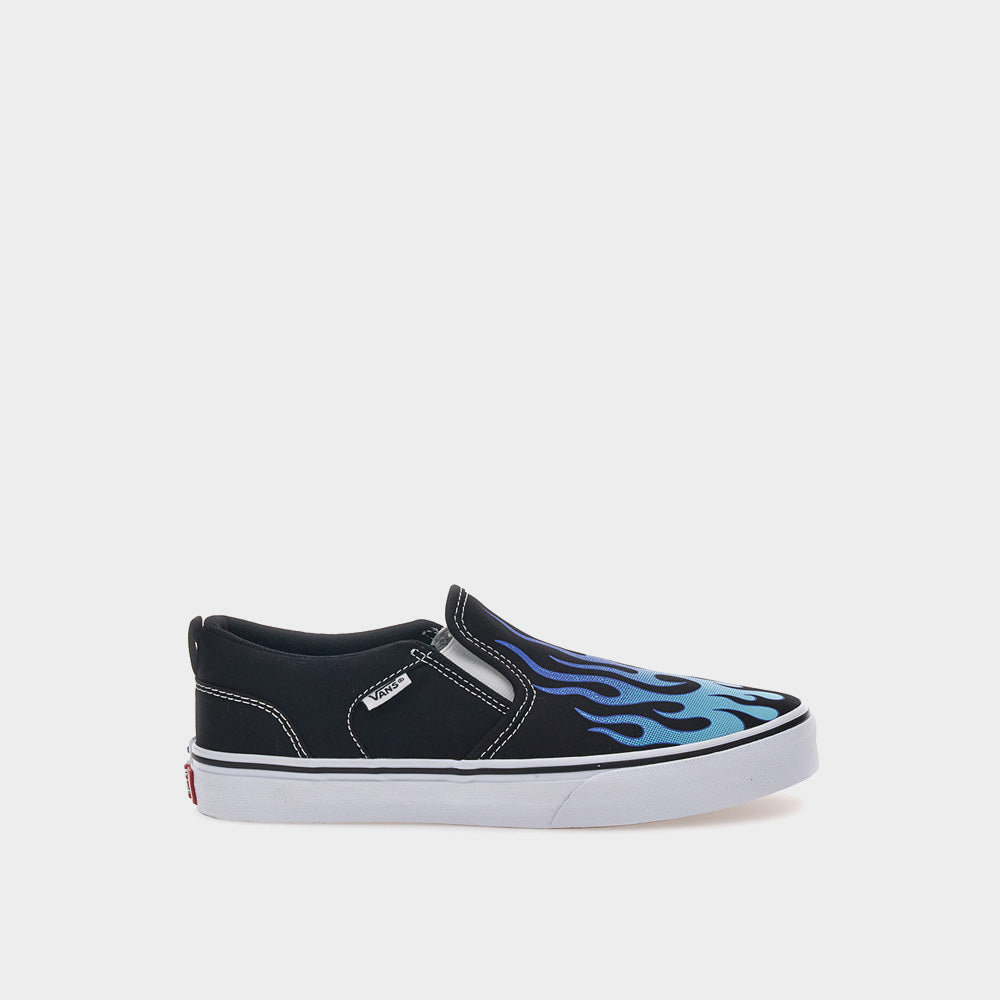 Vans Kids Asher Slip-On Sneakers Black/Multi _ 181741 _ Black