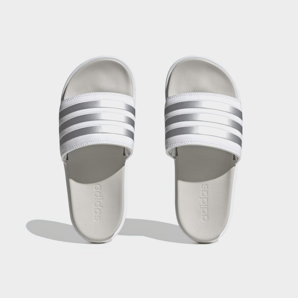 Adidas Womens Adilette Platform White/Silver _ 181944 _ White