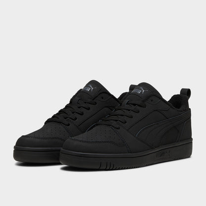 Puma Mens Rebound V6 Low Nubuck Sneakers Black