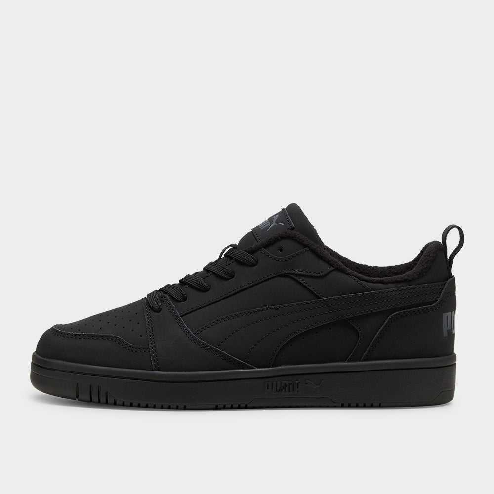 Puma Mens Rebound V6 Low Nubuck Sneakers Black