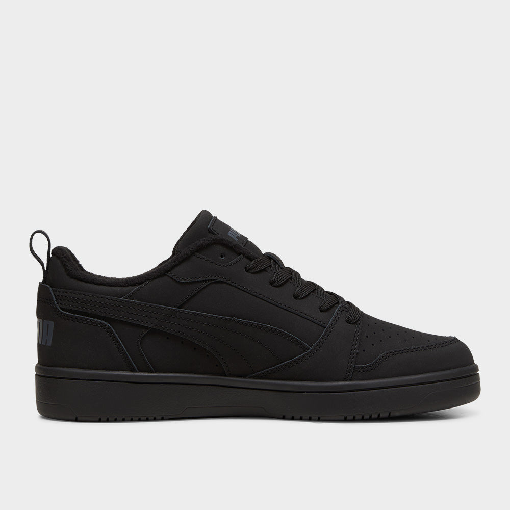 Puma Mens Rebound V6 Low Nubuck Sneakers Black