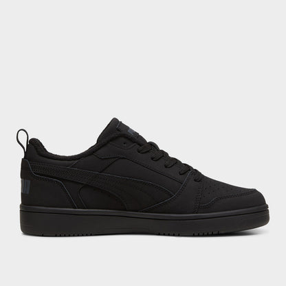 Puma Mens Rebound V6 Low Nubuck Sneakers Black