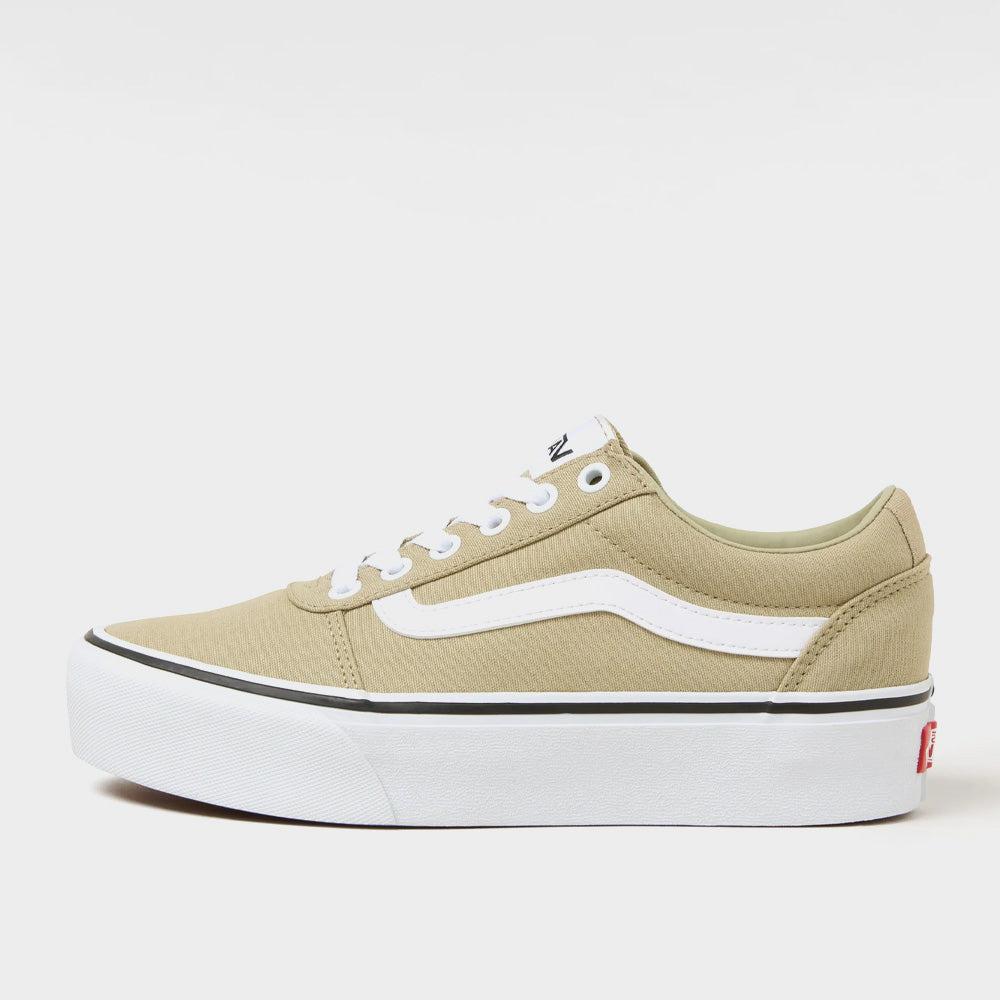 Vans Womens Ward Platform Canvas Sneaker Grey/White _ 182275 _ Grey