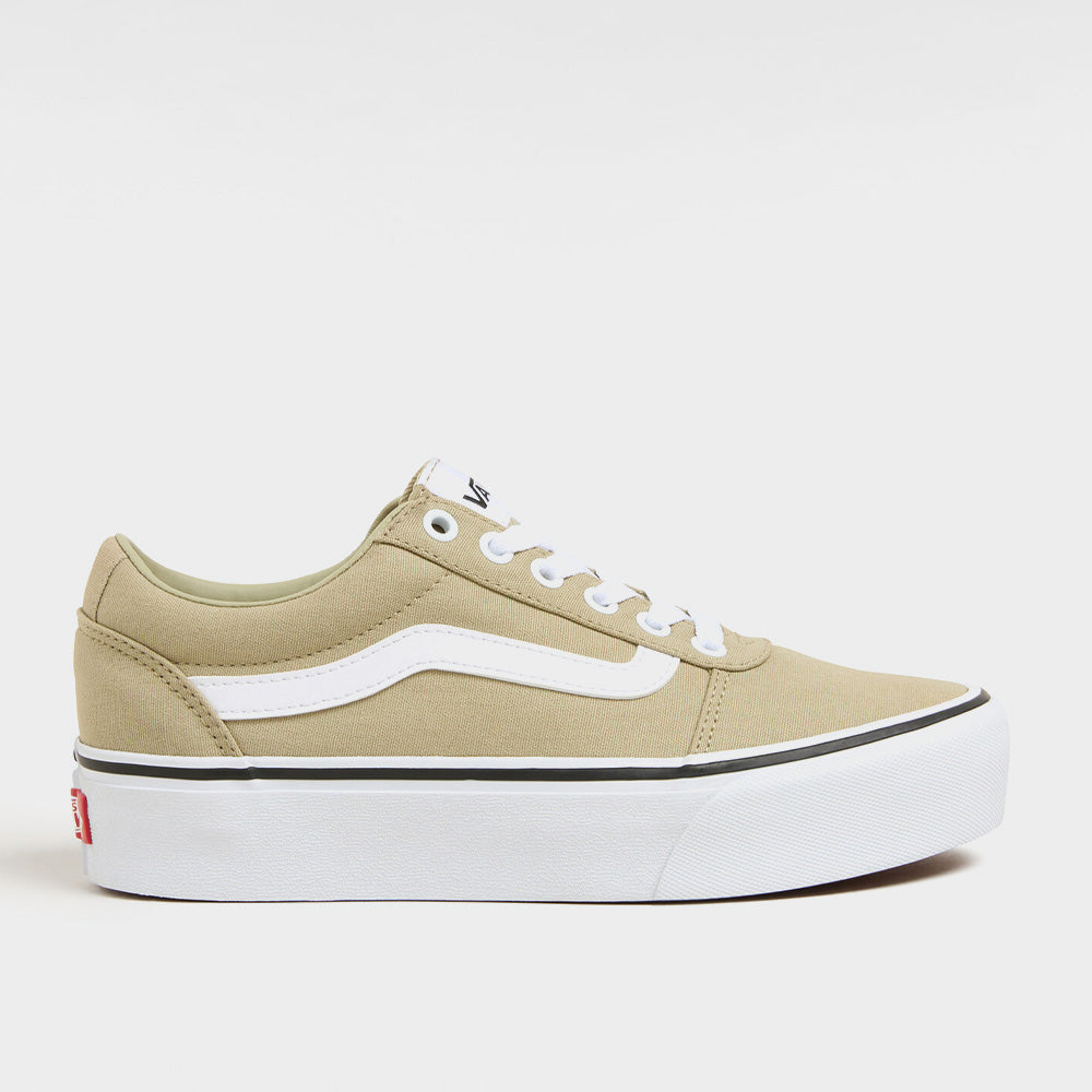 Vans Womens Ward Platform Canvas Sneaker Grey/White _ 182275 _ Grey