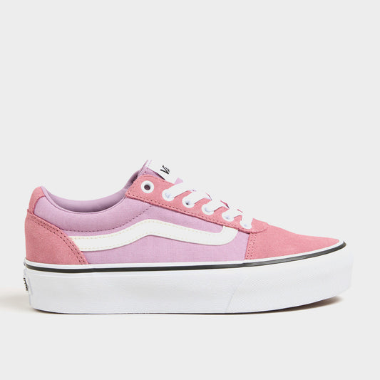 Vans Womens Ward Platform Canvas Sneaker Purple/White _ 182276 _ Purple