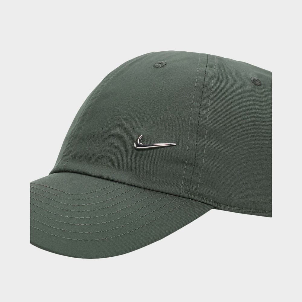 Nike Unisex Dri Fit Club Unstructured Club Metal Swoosh Green Cap