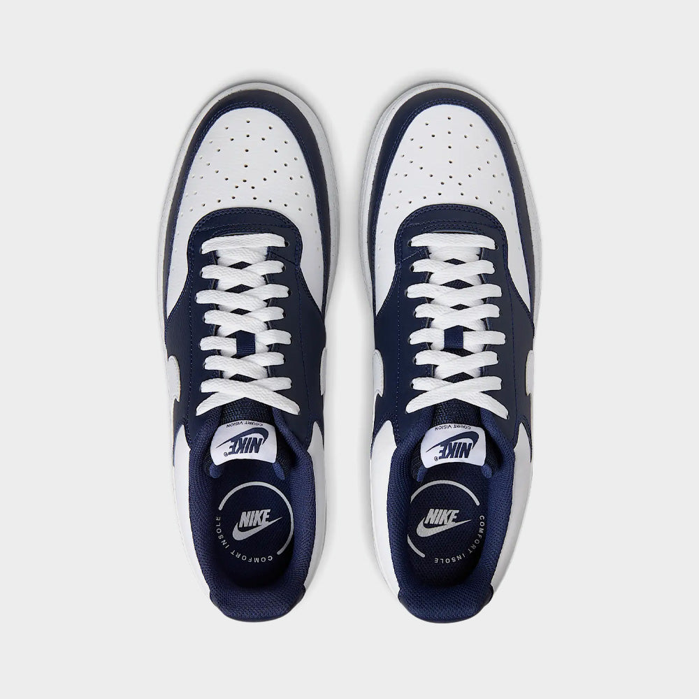 Nike Mens Court Vision Lo Sneaker Navy/white _ 183087 _ Navy