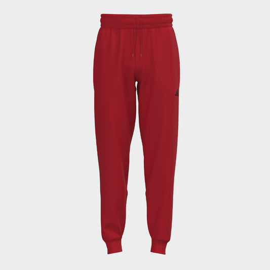 Adidas Mens Essentials Wide-Leg 3 Bar Logo Joggers Red _ 183088 _ Red