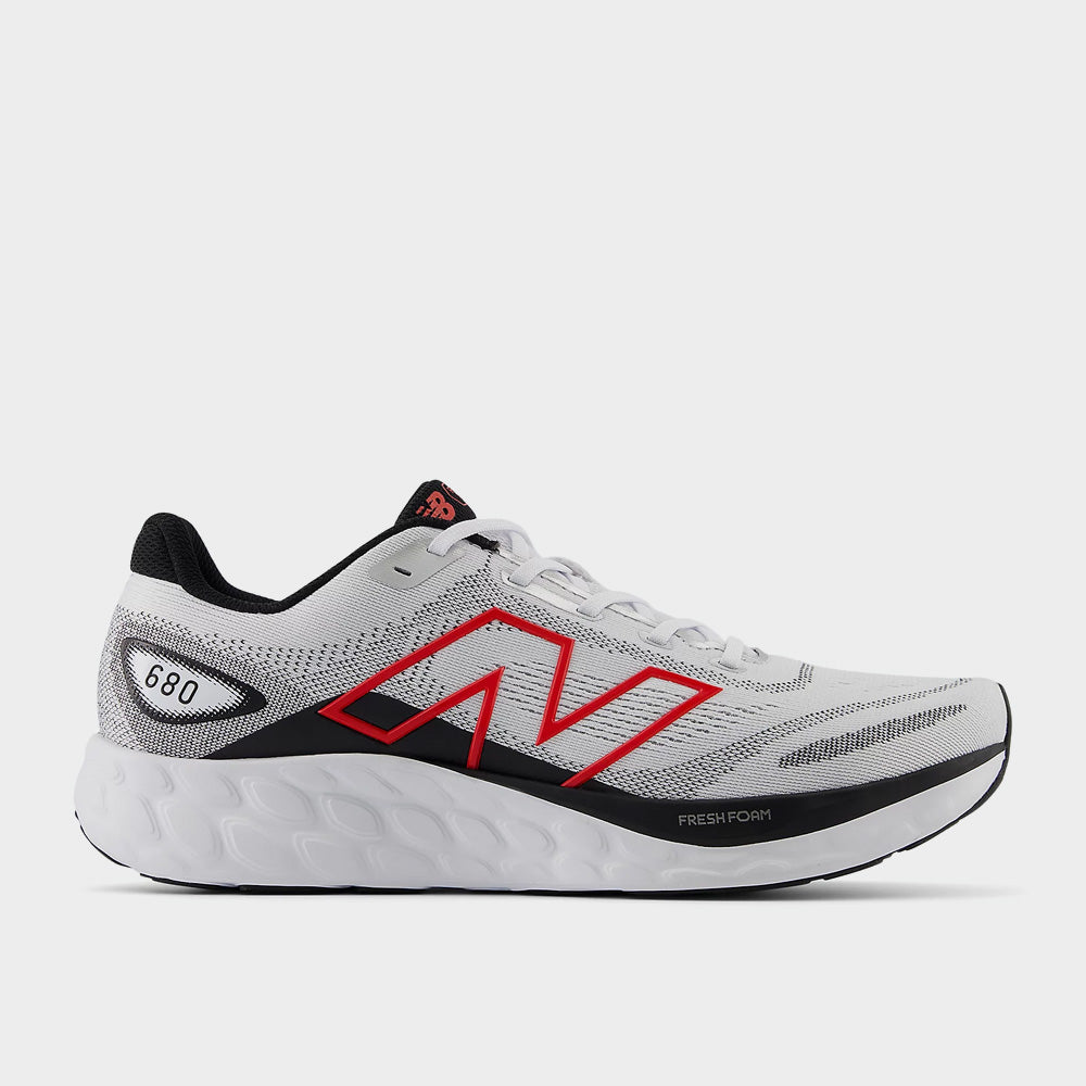 New Balance Mens 680v8 Performance Running White/black/red _ 183287 _ White