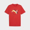 Puma Mens Graphics Multiple Cat Logo Tee Red