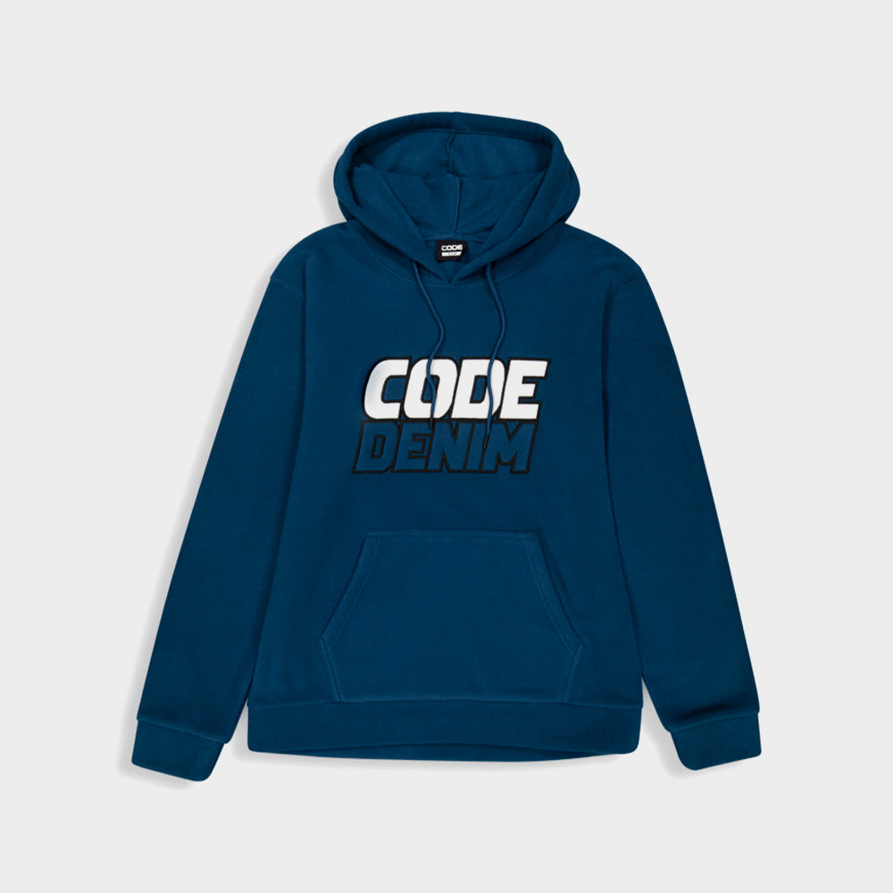 Code Mens Polar fleece Hoodie Blue/White_ 183416 _ Blue