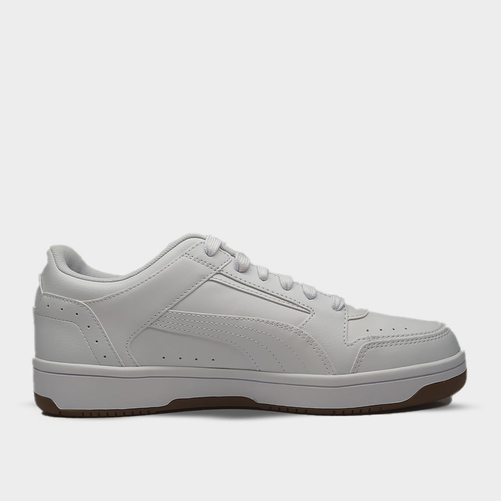 Puma Mens Rebound V6 Low Sneakers White/gum _ 183431 _ White