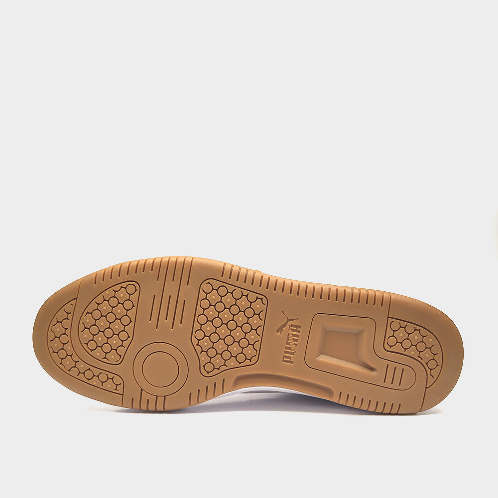 Puma Mens Rebound V6 Low Sneakers White/gum _ 183431 _ White