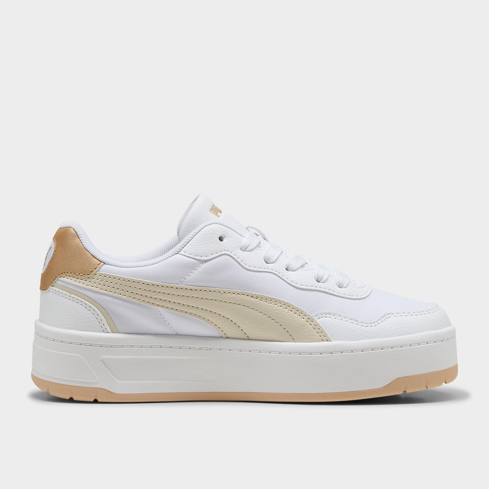 Puma Women's Court Lally Skye Aqua Metallics Sneaker White/beige _ 183439 _ White